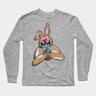 Scary Easter Bunny Horror Cartoon Long Sleeve T-Shirt